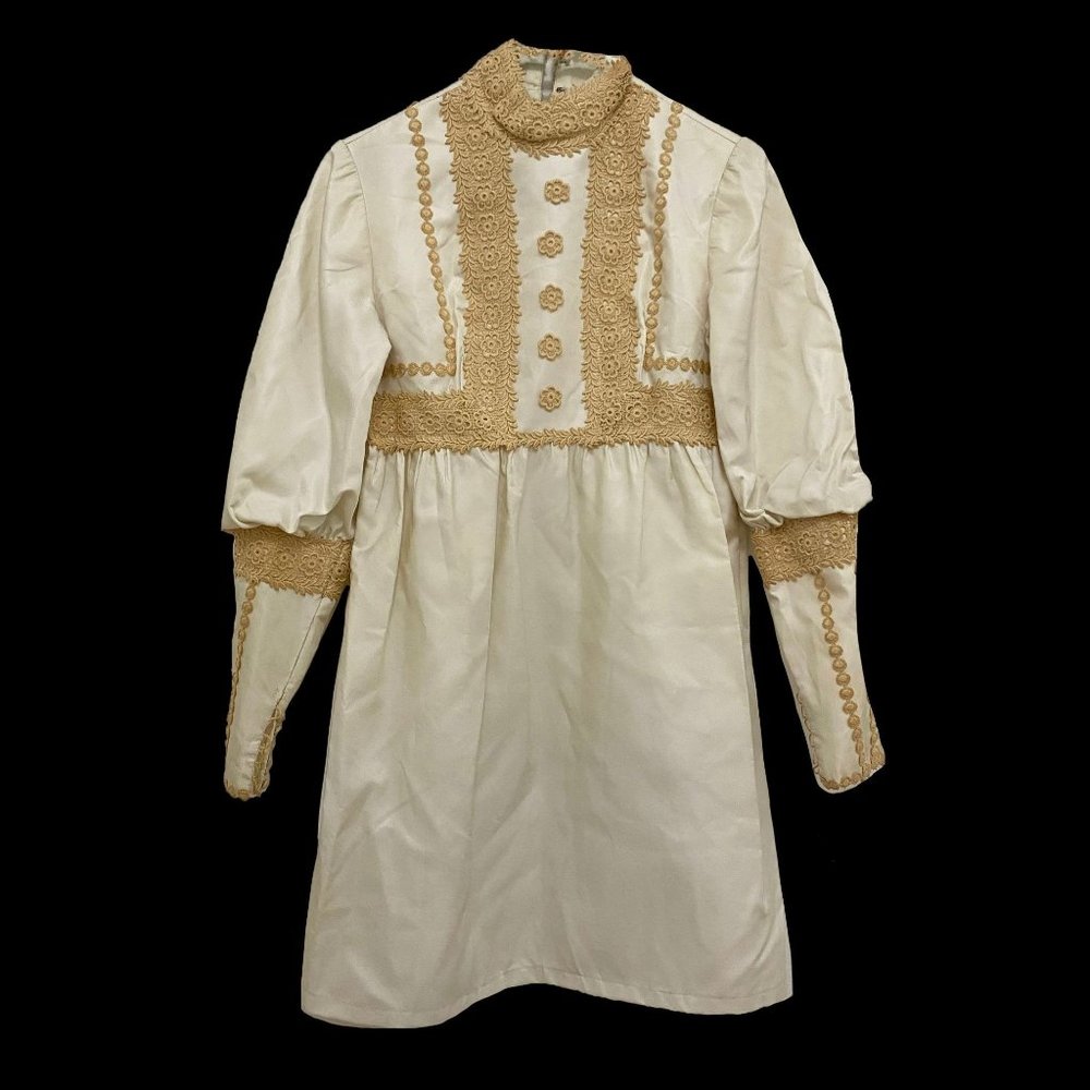 White and Gold Vintage Dress